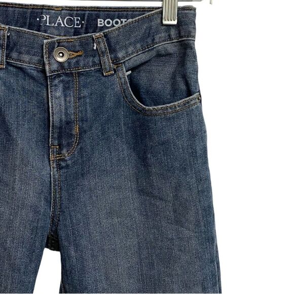 The Children's Place Boys Youth Bootcut Blue Jeans Size 10 Dark Wash - Picture 3 of 13
